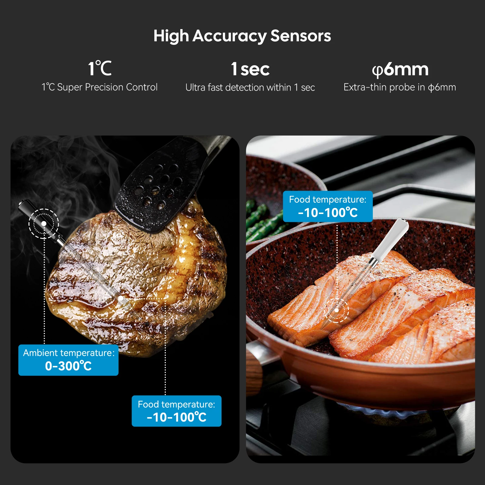 Tempwise New Smart Oven Thermometer with Long and Short Probes Wireless Bluetooth Dual Mode BBQ Digital Thermometer for Cooking