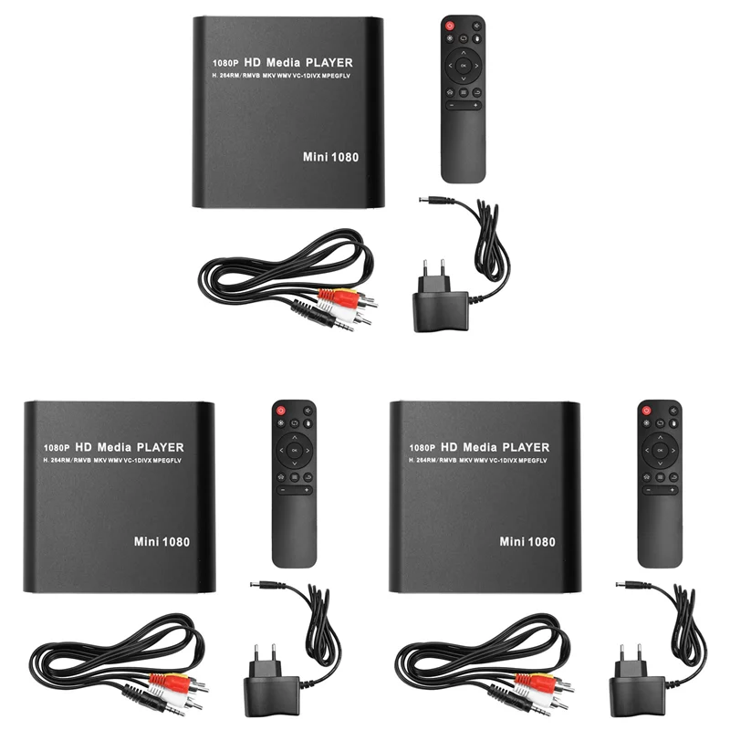 CABE-3X MKV H.264 HDD Multimedia Player Full HD 1080P USB Media Player With SD Media TV Box EU PLUG