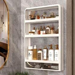 Bathroom Wall Mounted Shelf Multifunctional Toiletries Storage Rack Kitchen Seasoning Bottle Storage Rack Cosmetics Organizer