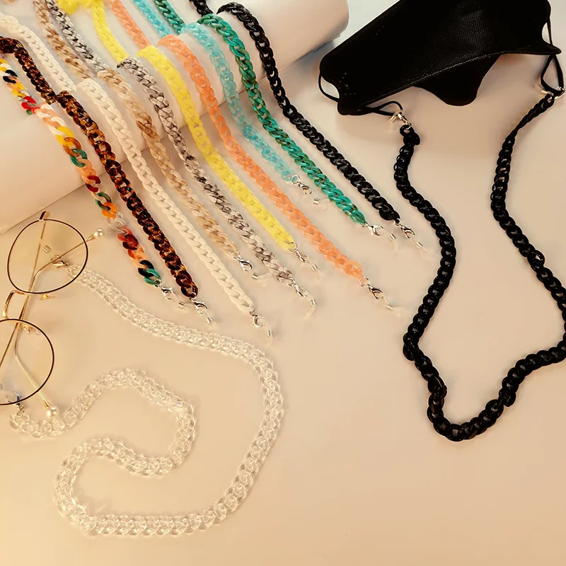 

Glasses Chain Lanyard Accessories Womens Sunglasses Acrylic Color Mask Strap Cord Beads Fashion Portagafas Headphone Lanyard