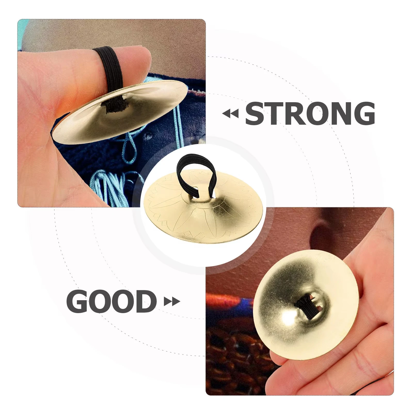 Miwayer 2/4pcs Premium Copper Finger Cymbals Mini Saucers Professional Belly Dance Musical Instrument Dance Accessories view 3