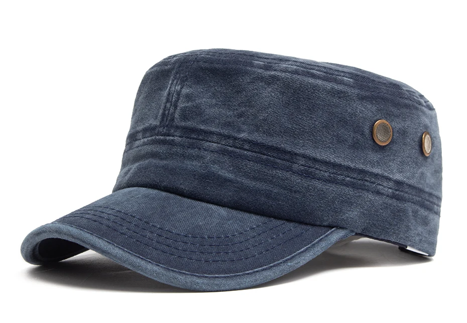 Männer flache Armee Hut gewaschen Baumwolle Vintage Visier Baseball kappe Jagd militärisch Kappen lässig im Freien für Frühling Herbst verstellbar – Detail 1