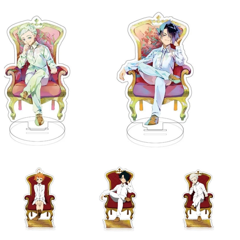 15CM HOT Anime The Promised Neverland Acrylic Cosplay Charm Characters Ornament Accessories Good Merry Christmas Gifts