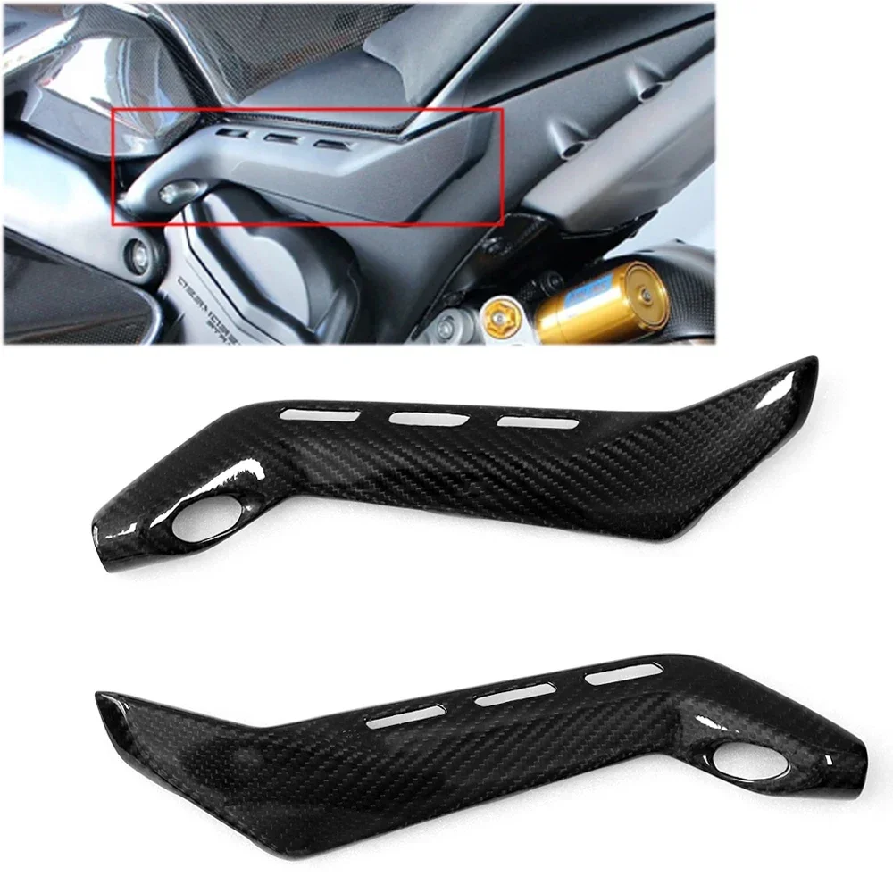 

For Ducati Panigale V4 V4S V4R 2018-2023 100% 3K Carbon Fiber Motorcycle Seat Side Subframe Covers Panels Fairings