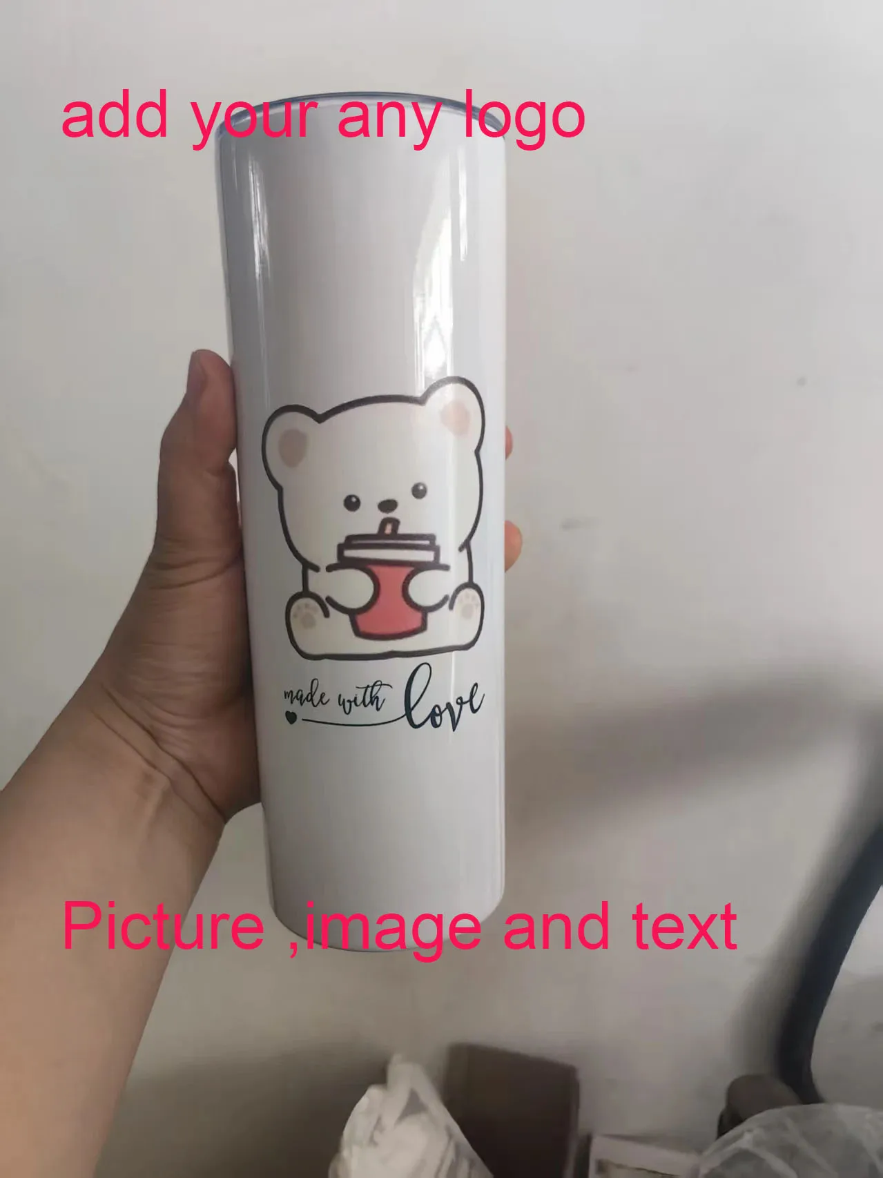 20OZ LOGO Picture Stainless Steel Coffee Tumbler Reusable Coffee Cups with Lids Thermos for Hot and Cold Drink