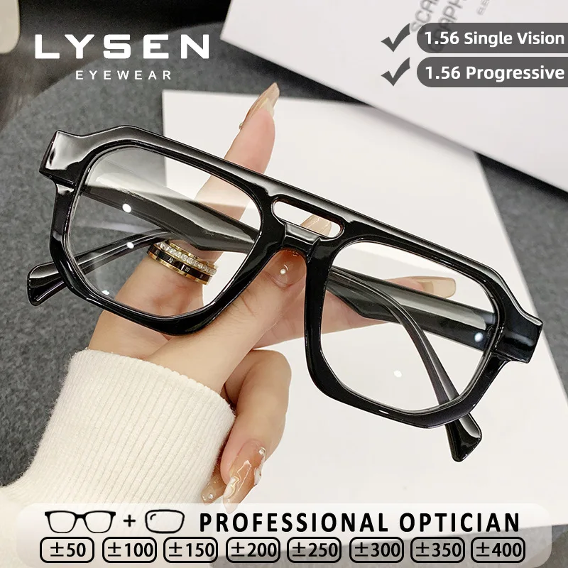 

LYSEN Trendy Pilot Unisex Anti Blue Light Myopia Glasses Anti-reflection Reading Glasses Customized Prescription Optical Glasses