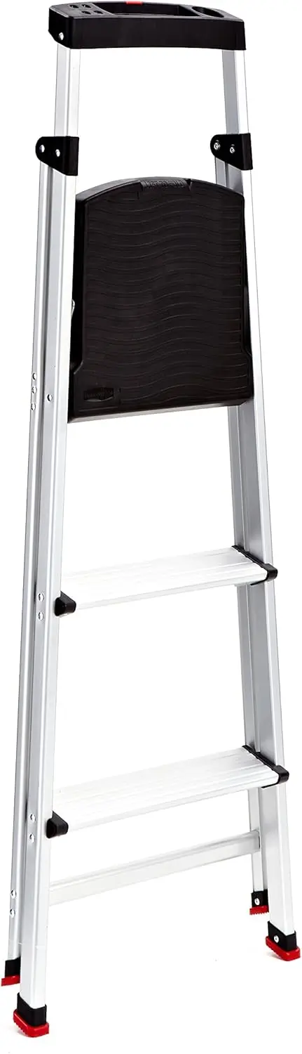 3-Step Folding Aluminum Step Stool with Project Top, Lightweight & Sturdy, US Safety Tested