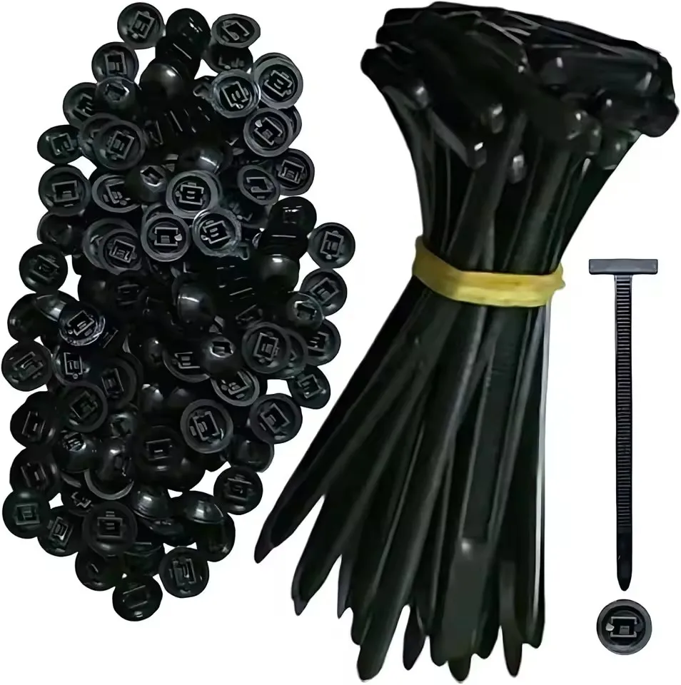Nylon Universal Cable Tie Buckle-Heavy Duty Zip Tie Holder with Pin & Button Design Plastic Cable Tie Tool Fasteners Car Body