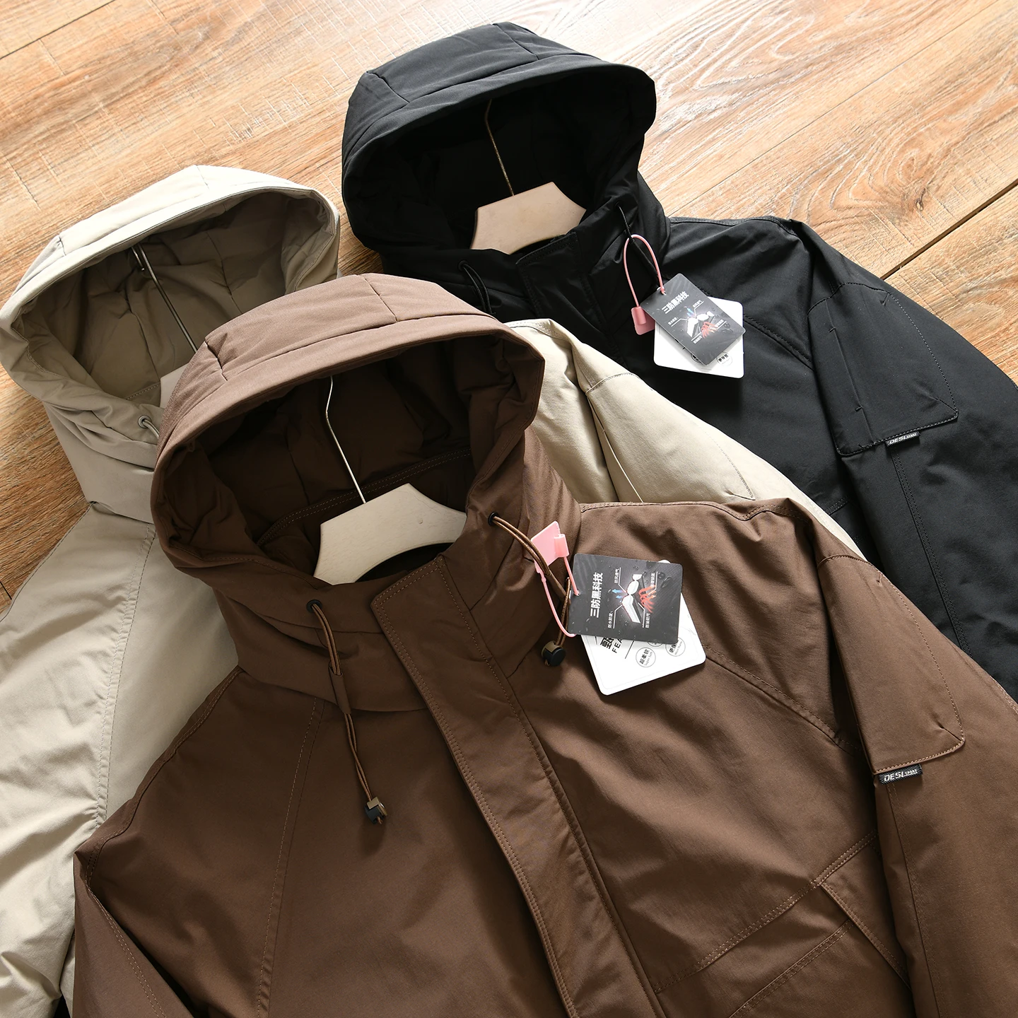 Outdoor Men's Thickened down Jacket Windproof Waterproof Seamless Taped Workwear Style Fashionable All-Match Winter Coat
