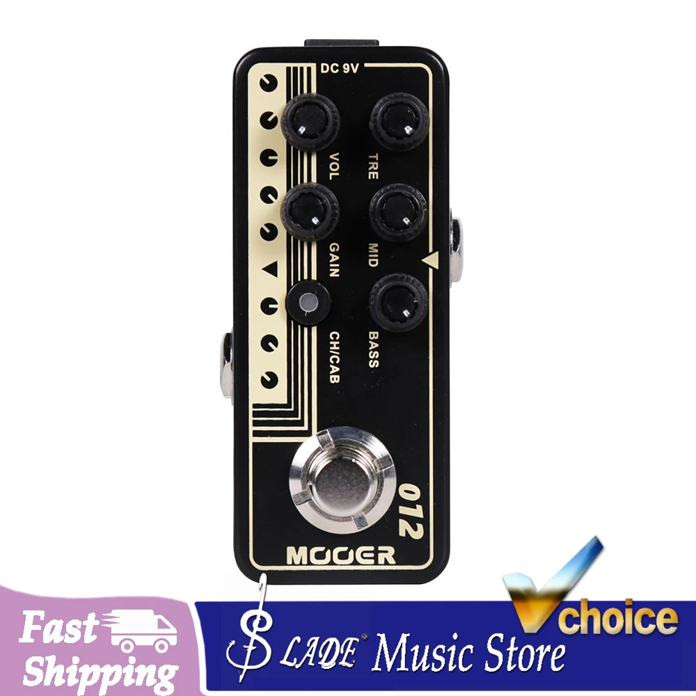 MOOER 012 US Gold 100 Micro Preamp – Friedman Style Dual Channel Preamp with Cab Sim Tap Tempo Delay & 3-Band EQ