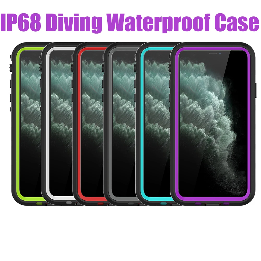 50pcs IP68 Waterproof Case for iPhone 14 13 12 11 Pro Max on iPhone 11Pro X Xs Xr Water Proof Cover Sport 360 Protect bag