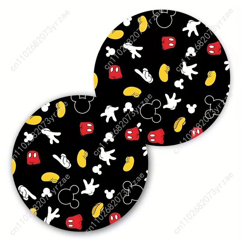 

Cartoon Character Car Coasters 2pcs Absorbent Anti Slip Car Coasters Scalding Waterproof Easy Clean Car Interior Accessories