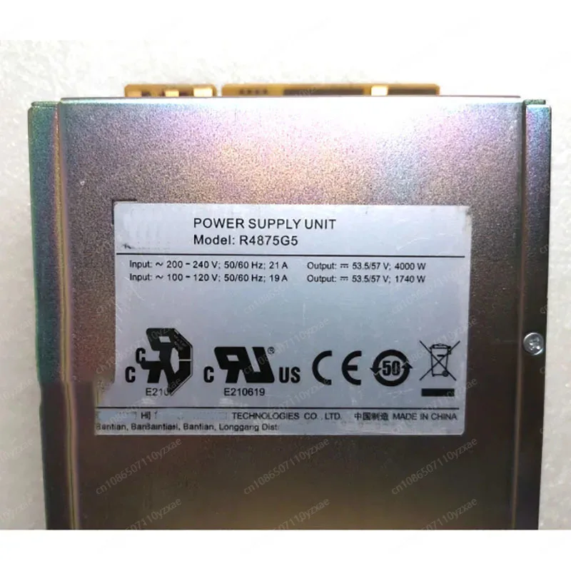 Used R4875G R4875G1 R4875G 4000W 75A high-efficiency rectifier module communication switch power supply