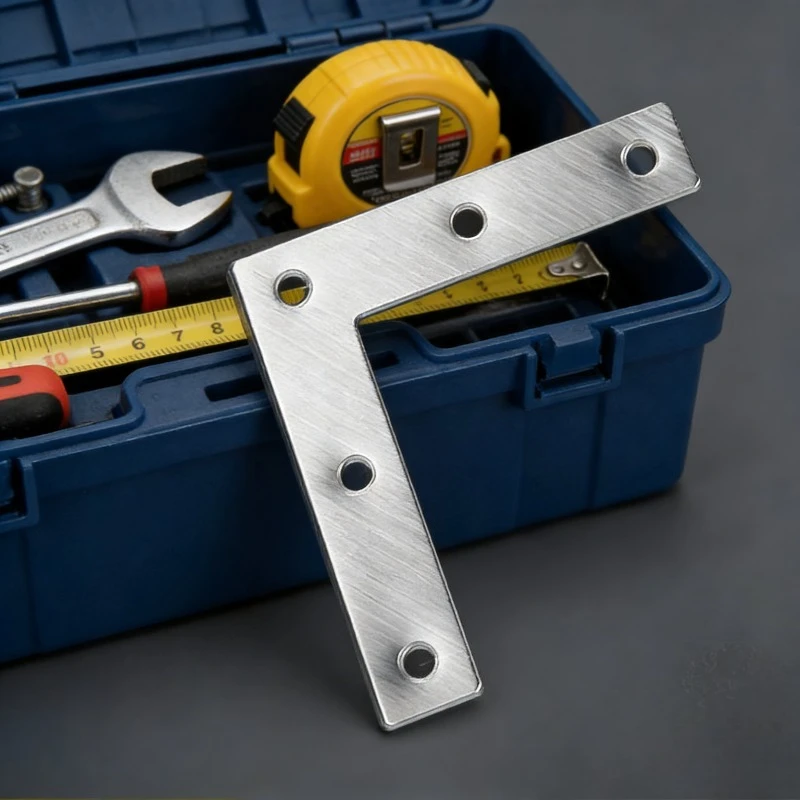 

10PCS Stainless Steel Corner Brackets Heavy-Duty Metal Joining Fixing Plates Suitable for Shelf Supports Furniture Repair