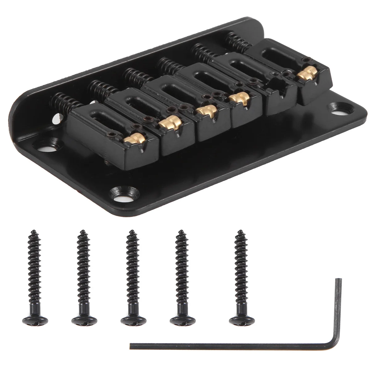 SMIEA Cuerpo de puente de guitarra rígida para piezas eléctricas de 6 cuerdas Negro