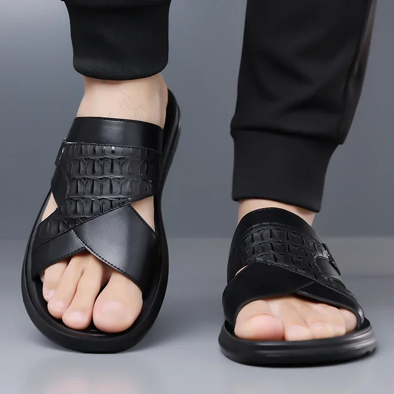 Sommer-Herren-Hausschuhe mit rutschfester, weicher Sohle, modisch, bequem, atmungsaktiv, verschleißfest, für den Außenbereich, zum Fahren, Strandschuhe-9022 – Detail 10