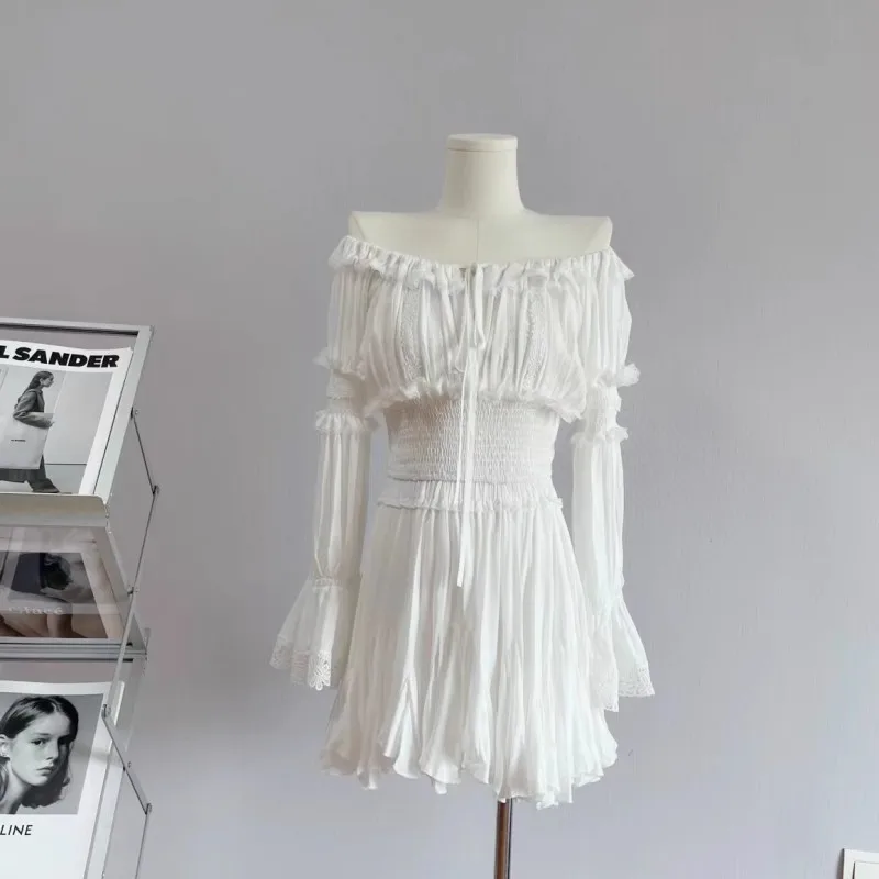 Elegant And Sophisticated Set With A Sweet And Spicy Off Shoulder Top For Women, Paired With A Half Skirt Two-Piece Set