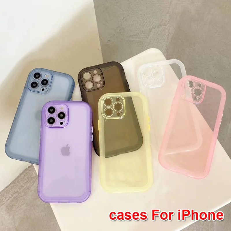 Translucent Phone Case For IPhone 16 15 14 13 12 11 Pro Max Xr Xs 8 Plus SE2/SE3 TPU Soft Back Covers