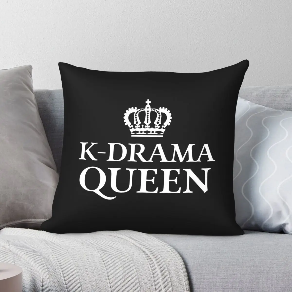 K-Drama Queen Square Pillowcase Polyester Linen Velvet Pattern Zip Decorative Throw Pillow Case Home Cushion Cover