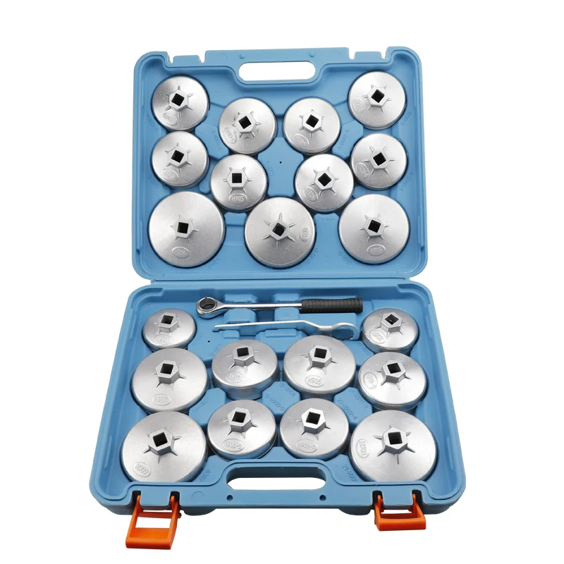 Auto Repair Tools Oil Filter Cap Removal Wrench Socket Set Ratchet Spanner Cup Type With Portable Storage Tool Case 23pcs/set