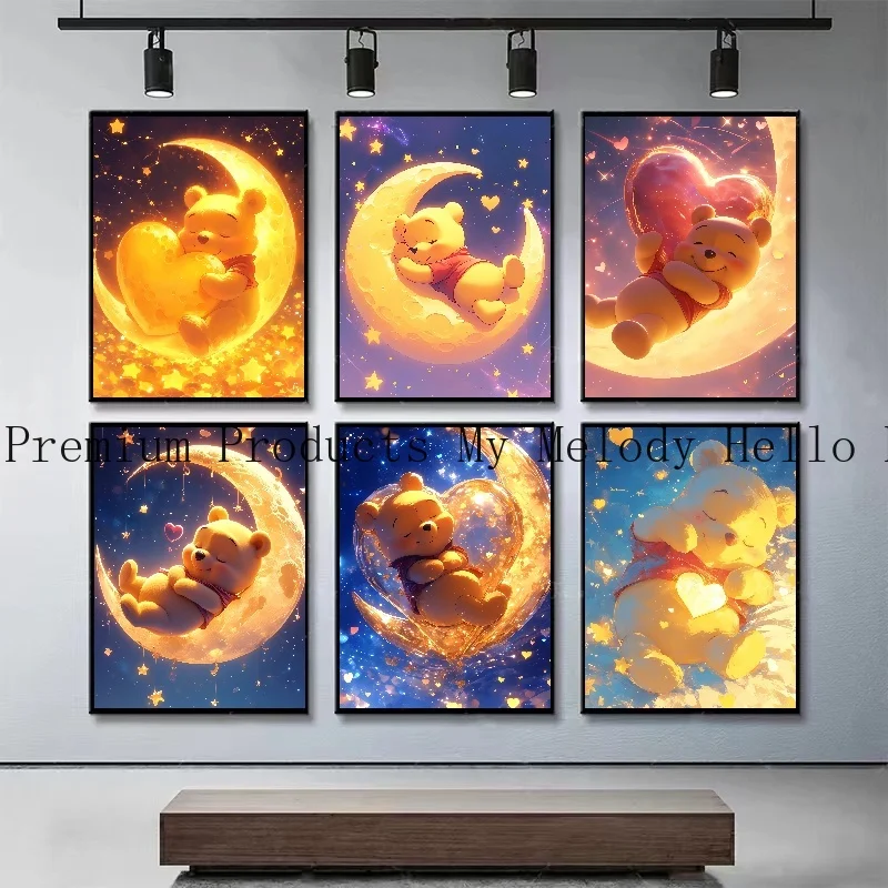 

Disney Cartoon Winnie The Wall Art Canvas Painting Nordic Posters and Prints Wall Pictures for Living Room Decor Room Home Gift