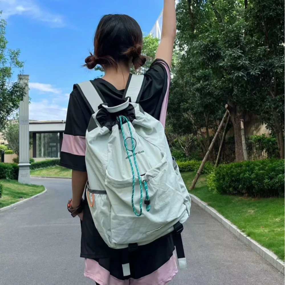 New Large Capacity Travel Lightweight Mountaineer Backpack Foldable Casual Drawstring Badminton Bag Unisex Sports Back Pack