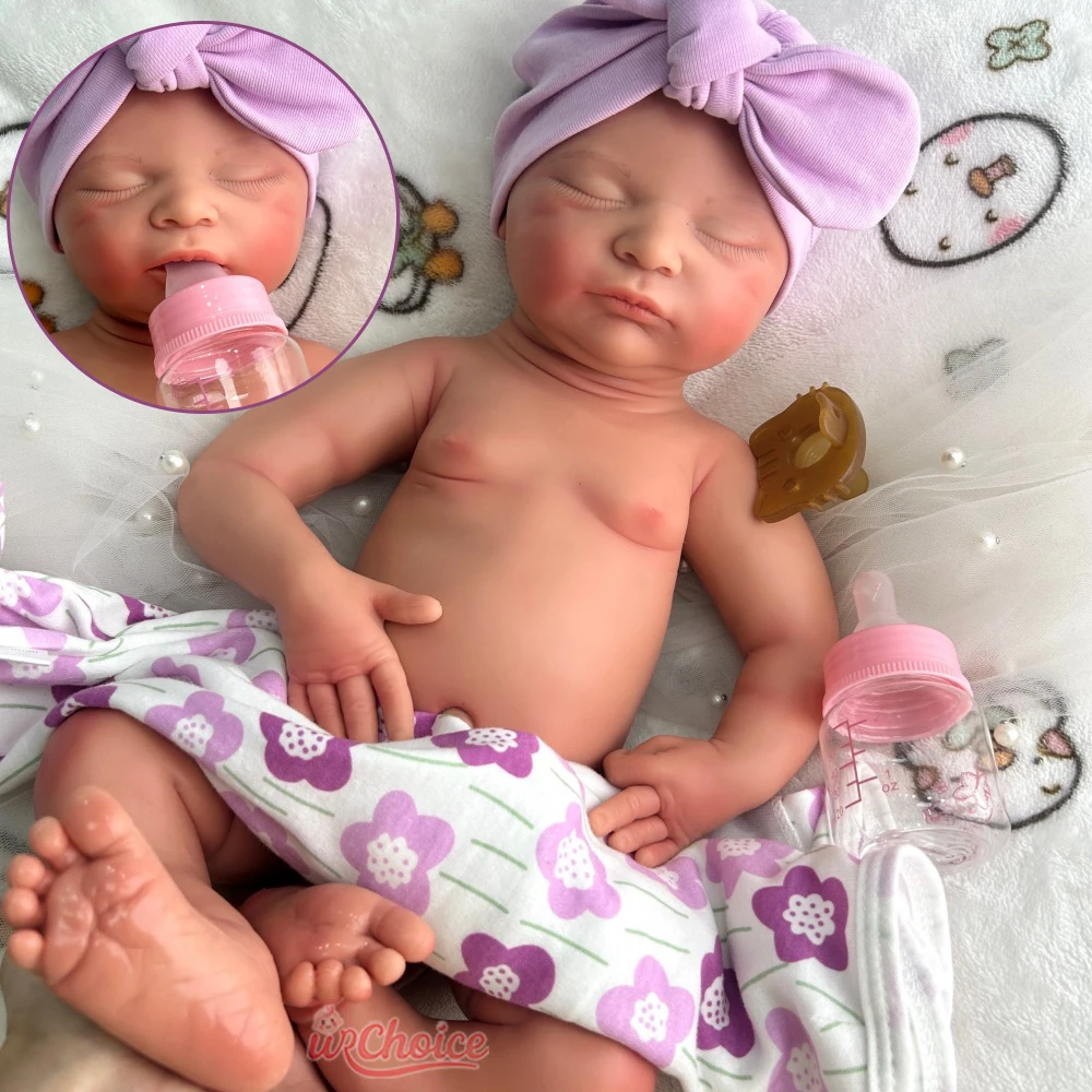 20 Zoll Laura Ganzkörper-weiche Baby-Mädchen-handgemachte Silikon-Reborn-Puppe mit offenem Mund, wasserdichte Puppe für Sammlerstücke, Kinderspielzeug