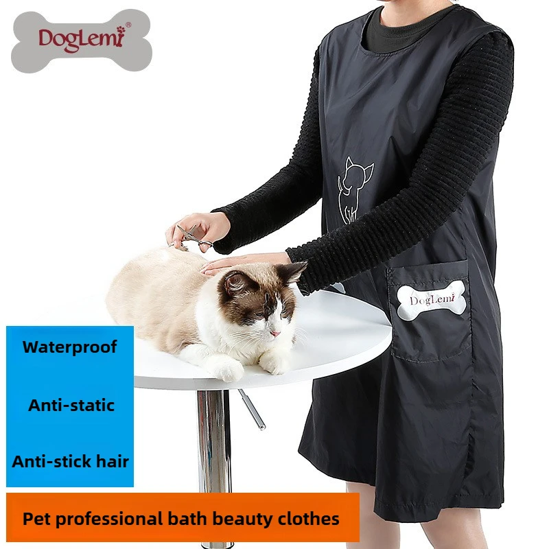 

DogLemi Pet Store Clothes Professional Work Clothes for Beauticians Anti-splashing and Non-staining Hair Breathable Wash Apron