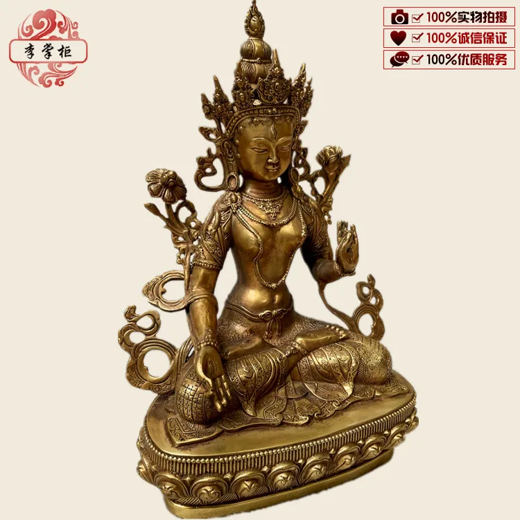 Imagem -02 - Lojista-tibetano Tibetano Puro Cobre Branco Tara Buda Guanyin Bodhisattva Mãe Ornamentos Postagem li