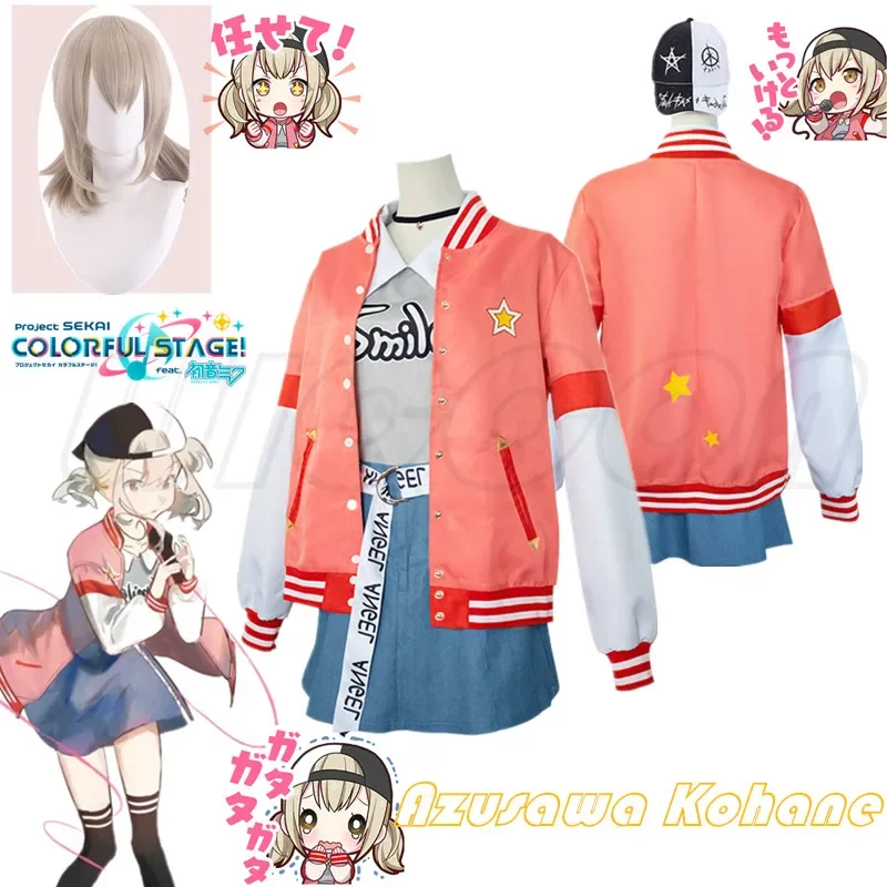 Anime Azusawa Kohane Cosplay Costume Project Sekai Colorful Stage Feat Halloween Carnival Coat Wig Hat Uniform For Women