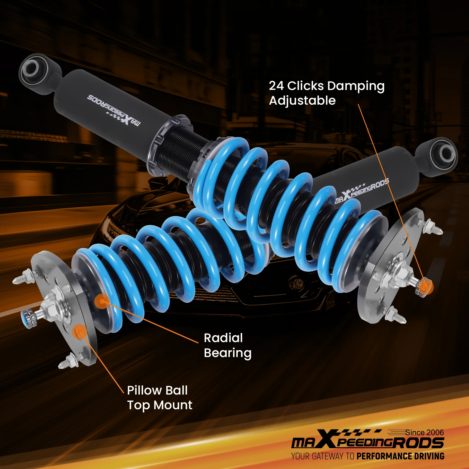 

MaXpeedingrods T6 Coilover 24 Way Damper Struts Kit For Toyota Chaser 1992-2001