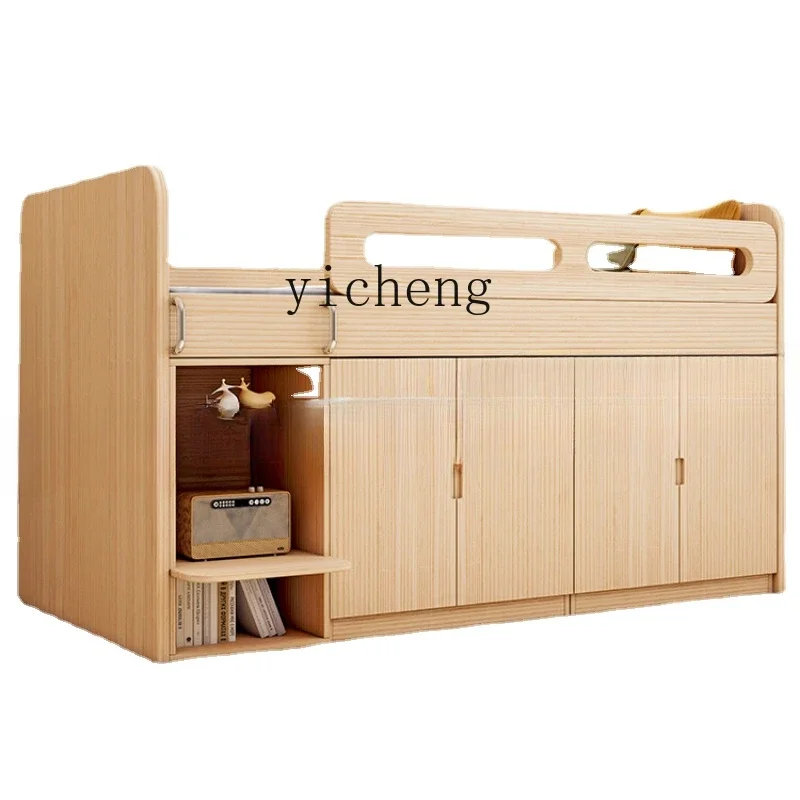 ZZ Zf Solid Wood Home Bedroom Children's Bed Half-Height Bed Desk Integrated Multifunctional Storage Bed