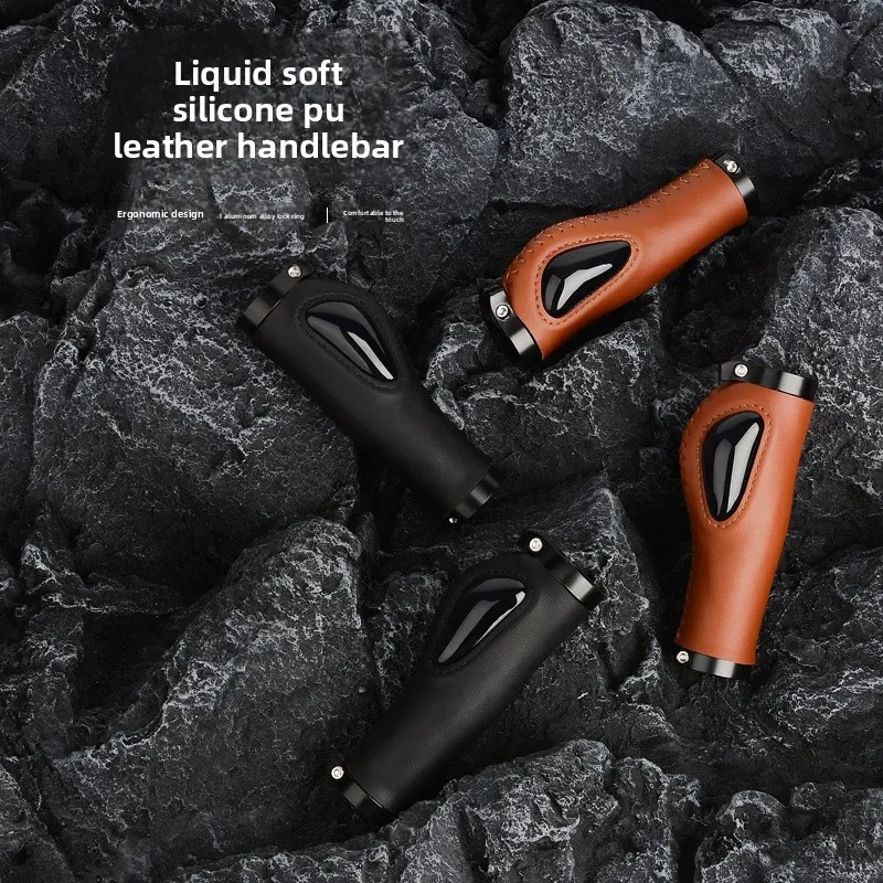 

ODI Сверхлегкие велосипедные ручки MTB, стопорное кольцо из алюминиевого сплава, кожаная силиконовая накладка, противоскользящая, амортизирующая для складного велосипеда