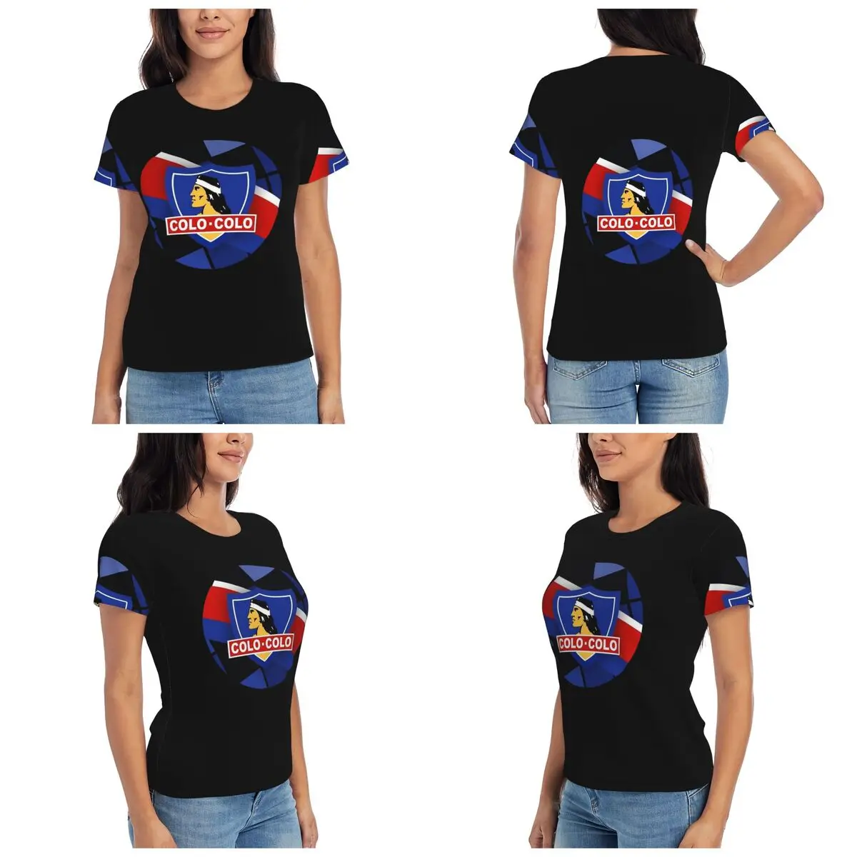 Golden Colo-Colo Campeon DE Chile T-Shirt for Women Round Neck Streetwear T Shirts Women's Tees Short Summer Clothes Tops