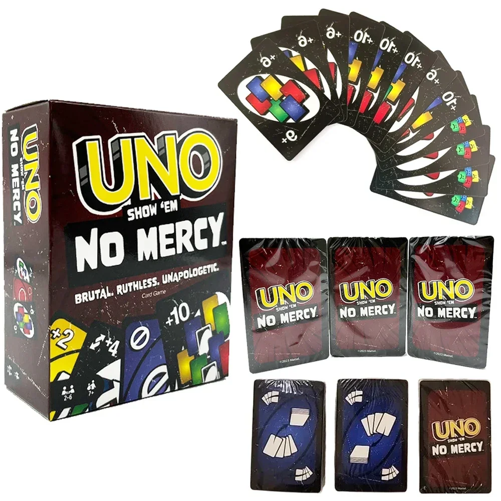 UNO NO MERCY Matching Card Game Pokemon Uno Mario Multiplayer Family Party Boardgame Funny Friends Entertainment Poker ﻿