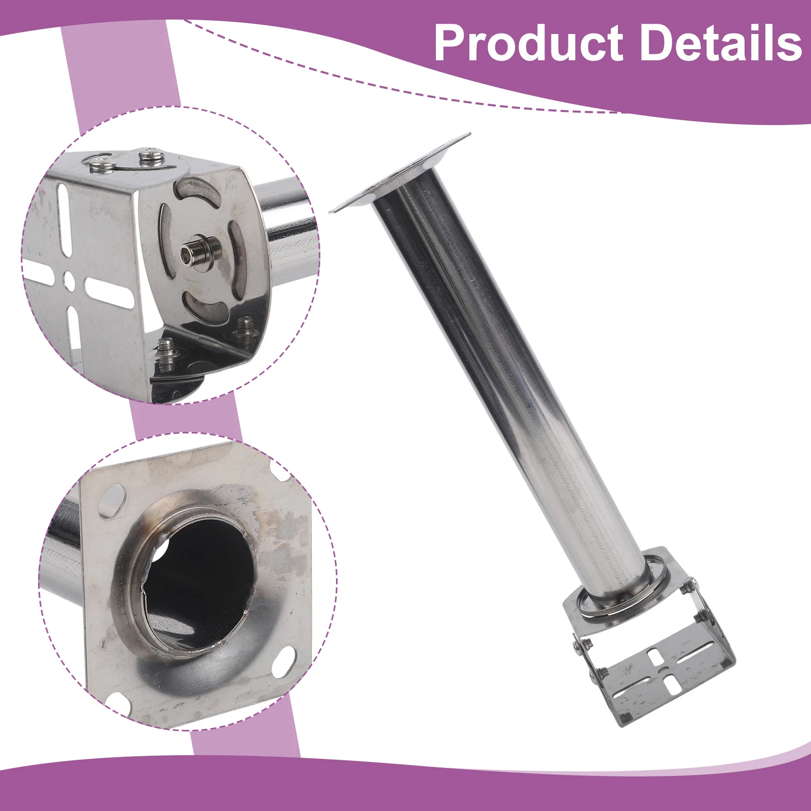 360 Degree Adjustable Pole Mount Bracket for Surveillance Camera with Strong Stainless Steel Frame and Locking Mechanism