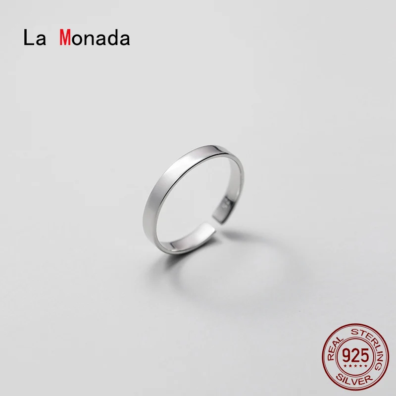 La Monada 51-57Mm Resizable 925 Zilveren Ringen Voor Vrouwen Real Zilver 925 Vrouw Ring Fijne Sieraden Zilveren meisjes Cirkel Geometrische