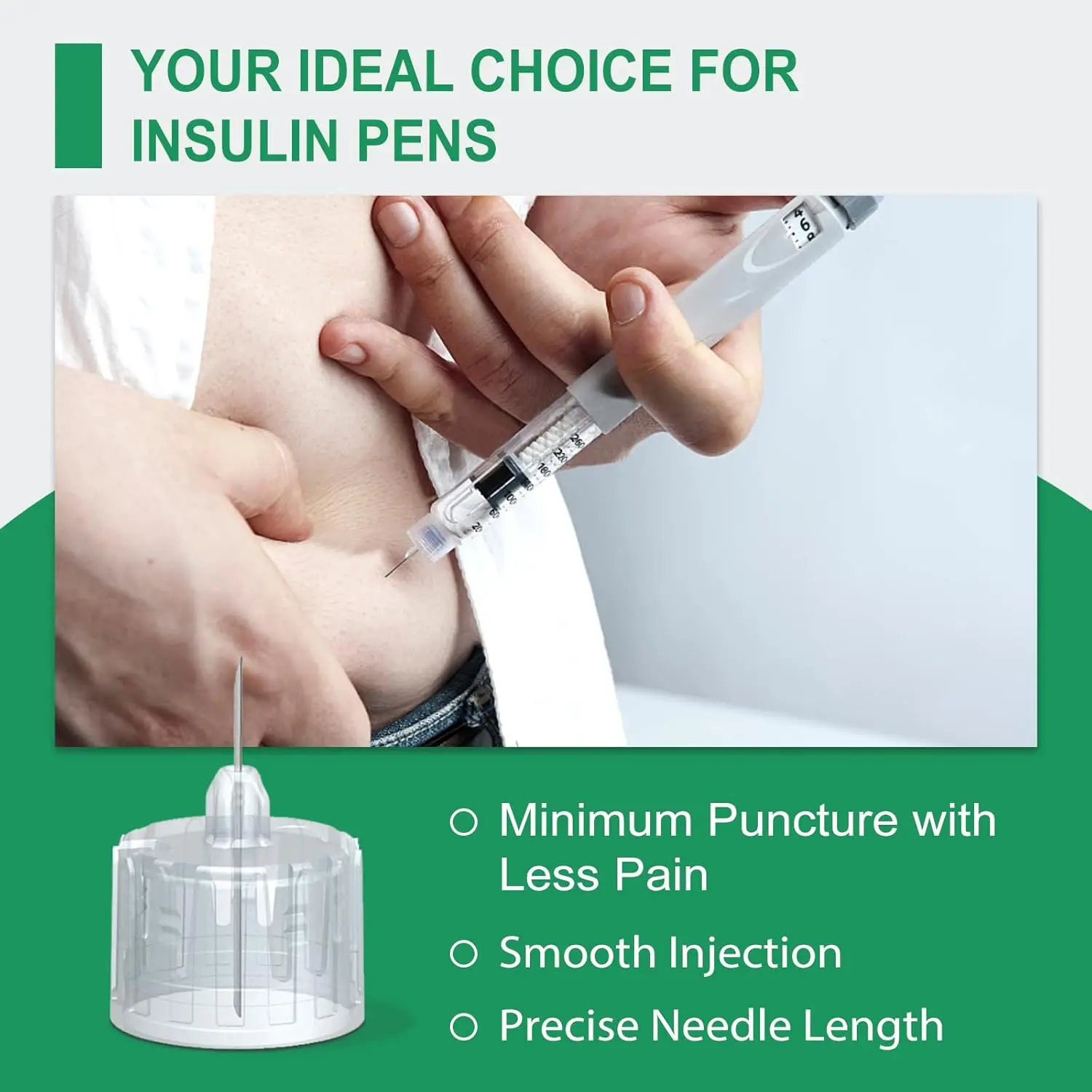 100PCS Pen Needles for Insulin Injection - 4/5/6/8mm, Universal Fit for Insulin Pens, Blood Glucose Management Accessories