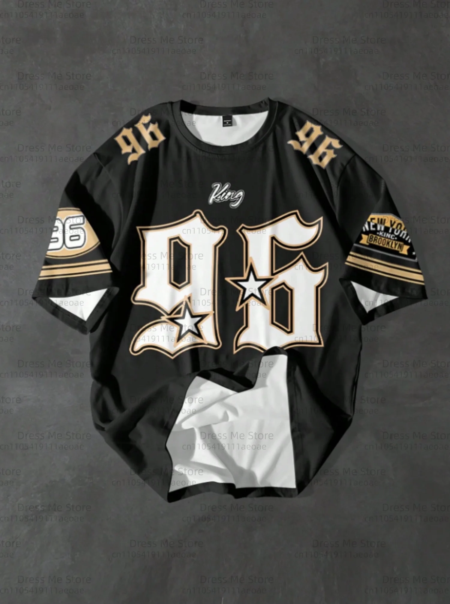 الملك رقم 96 الرجال الاطفال الخريف تي شيرتات قصيرة الاكمام الرجال حجم كبير كرة القدم تي شيرت ملابس رياضية في الهواء الطلق الجولة الرقبة تي شيرت الرجال الملابس #3