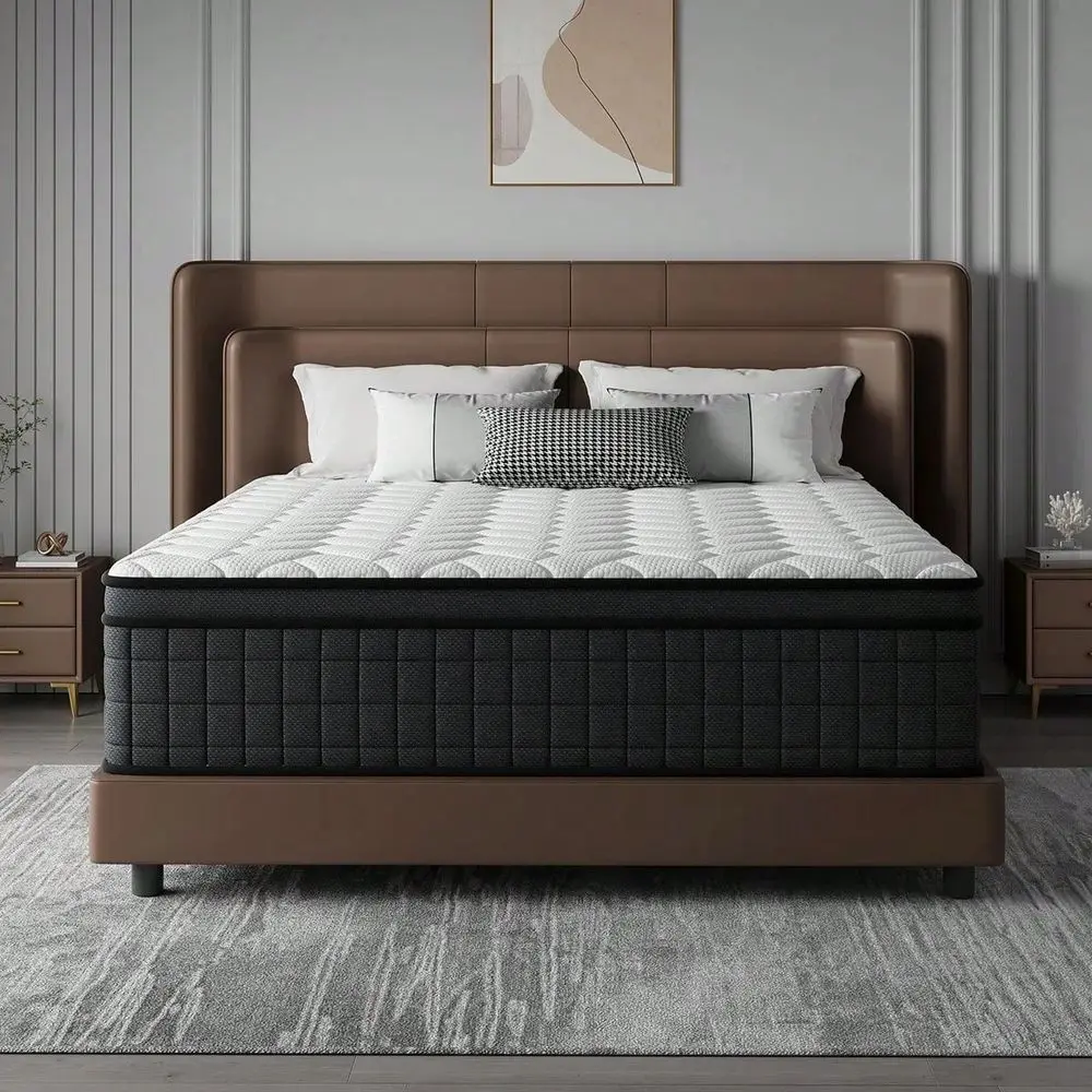 

12 14 Queen Mattres Twin Full Queen King Size Bed Mattress In A Box, Hybrid Pocket Spring Breathable Cotton Layer Mattress For M