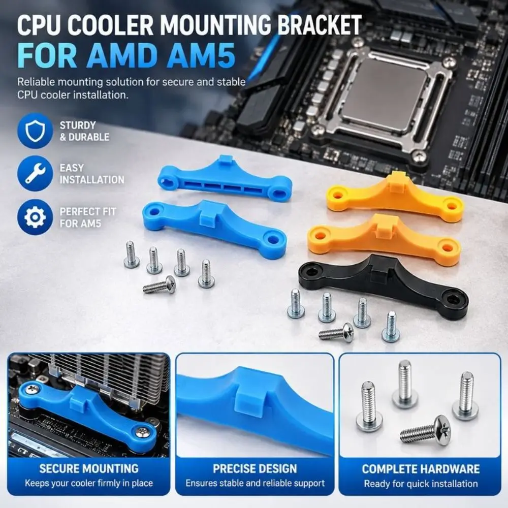 AM5 Interface CPU Cooler Fan Bracket Replacement Retrofit CPU Fan Retainer Bracket DIY Motherboard Cooler Bracket PC Build