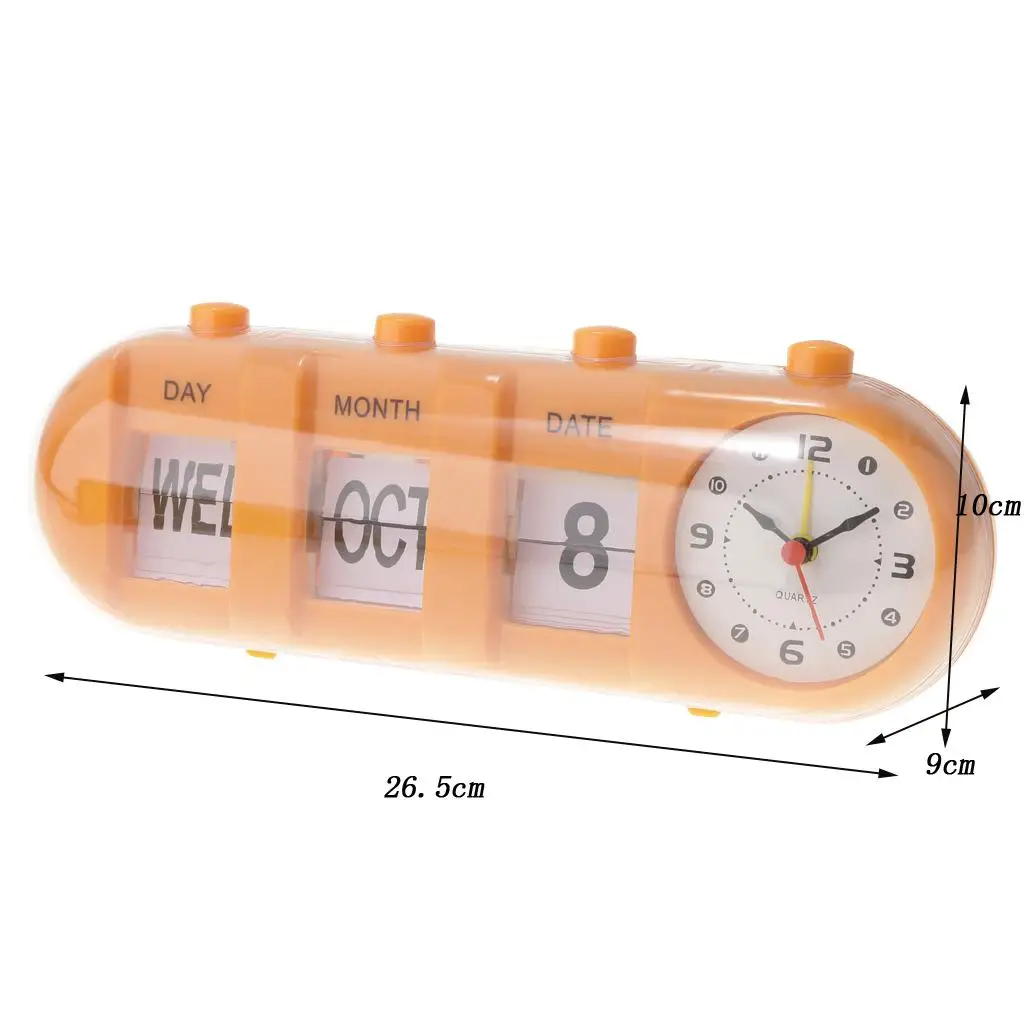 Creative Digital Auto Flip Down Clock Desk Stand Page Clock