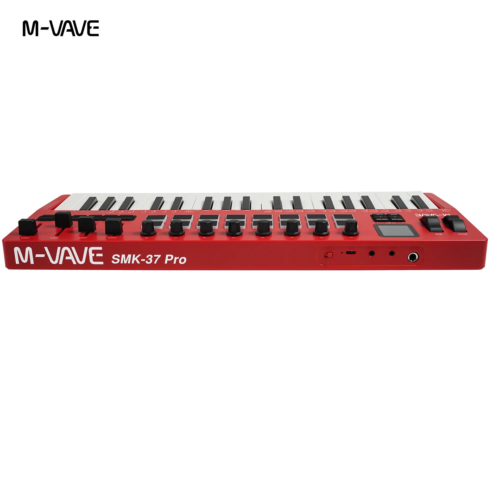 M-VAVE SMK-37 PRO 37키 USB MIDI 컨트롤러 (16개 RGB 패드 및 8개 노브 포함)는 WINDOWS, MAC, IOS, Android 소프트웨어 작동을 지원합니다.