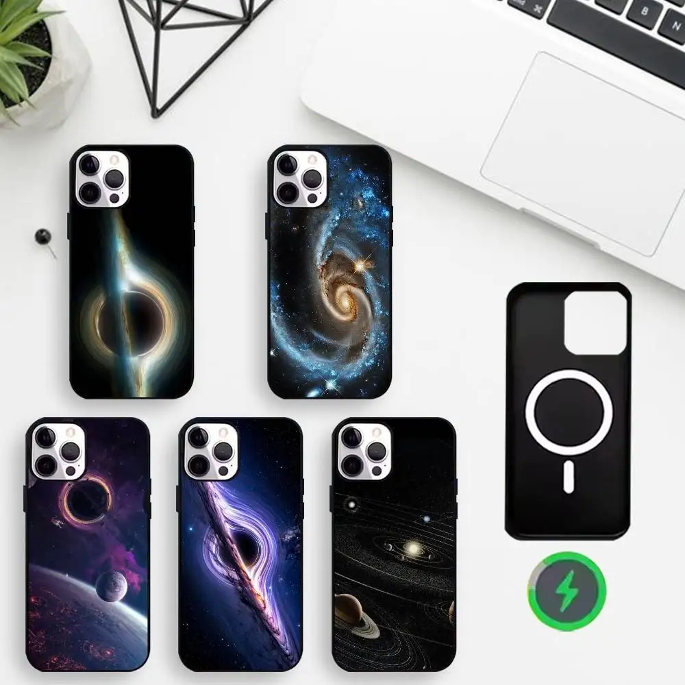 

Space For Galaxy Universe Phone Case For iPhone17,16,15,14,13,12,Wireless charging protective case soft cover