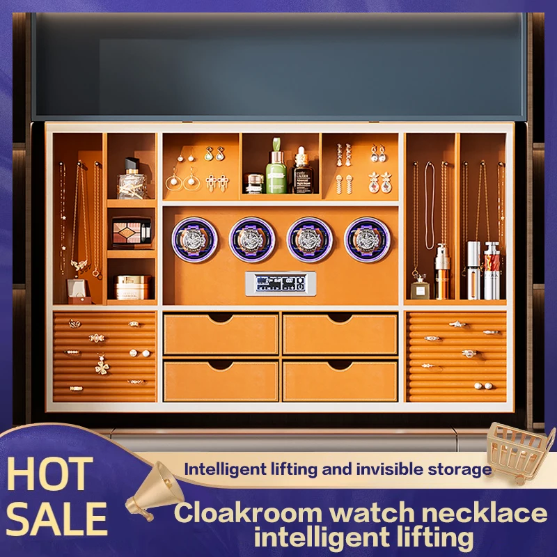

Voice-Controlled Pull-Down Jewelry Storage Drawer Smart Electric Makeup Box Electric Watch Shaker Lift Cabinet