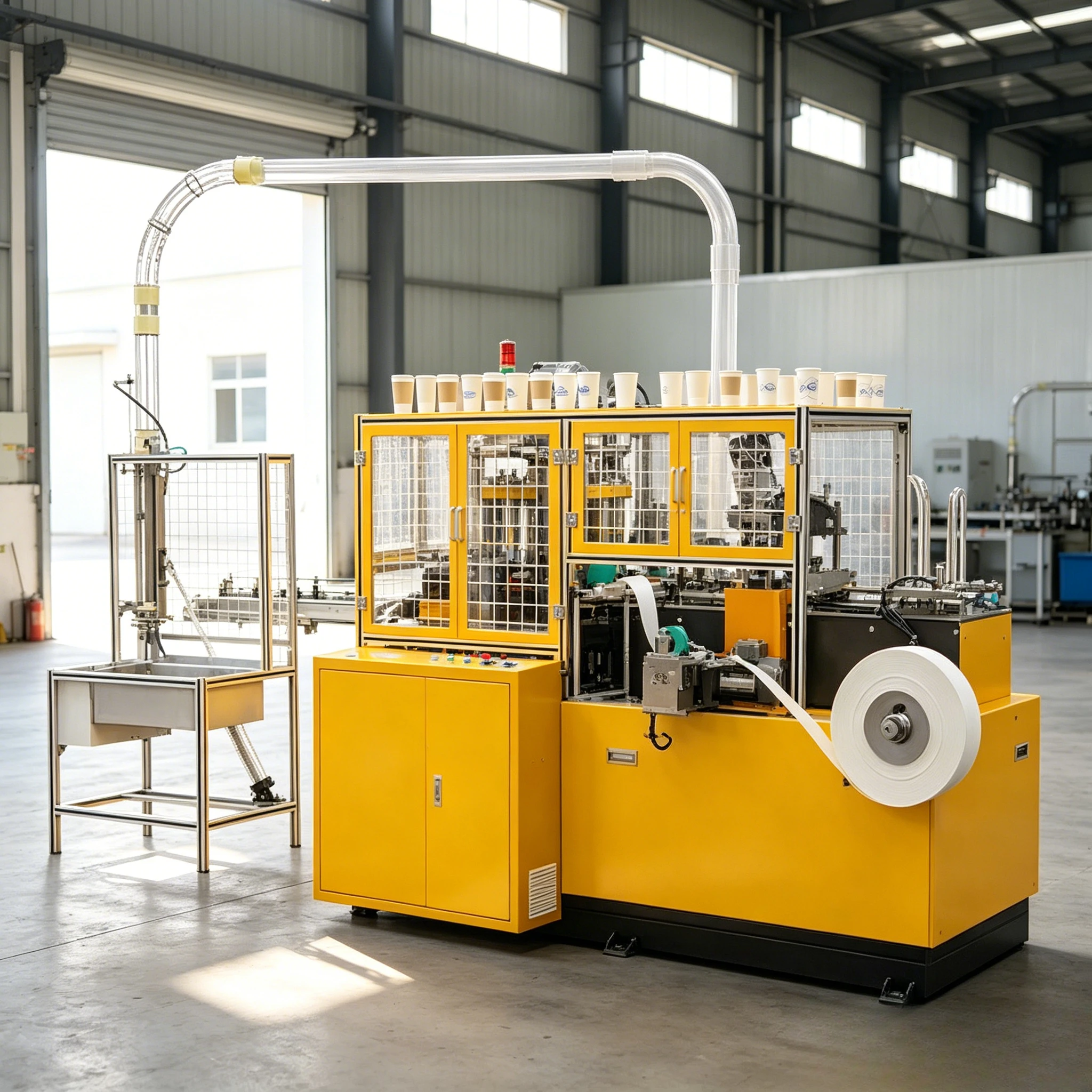 Customized Semi Automatic Disposable Paper Cup Machine with PLC Controlled Motor for Small Business Caf (100Pcs/Min)