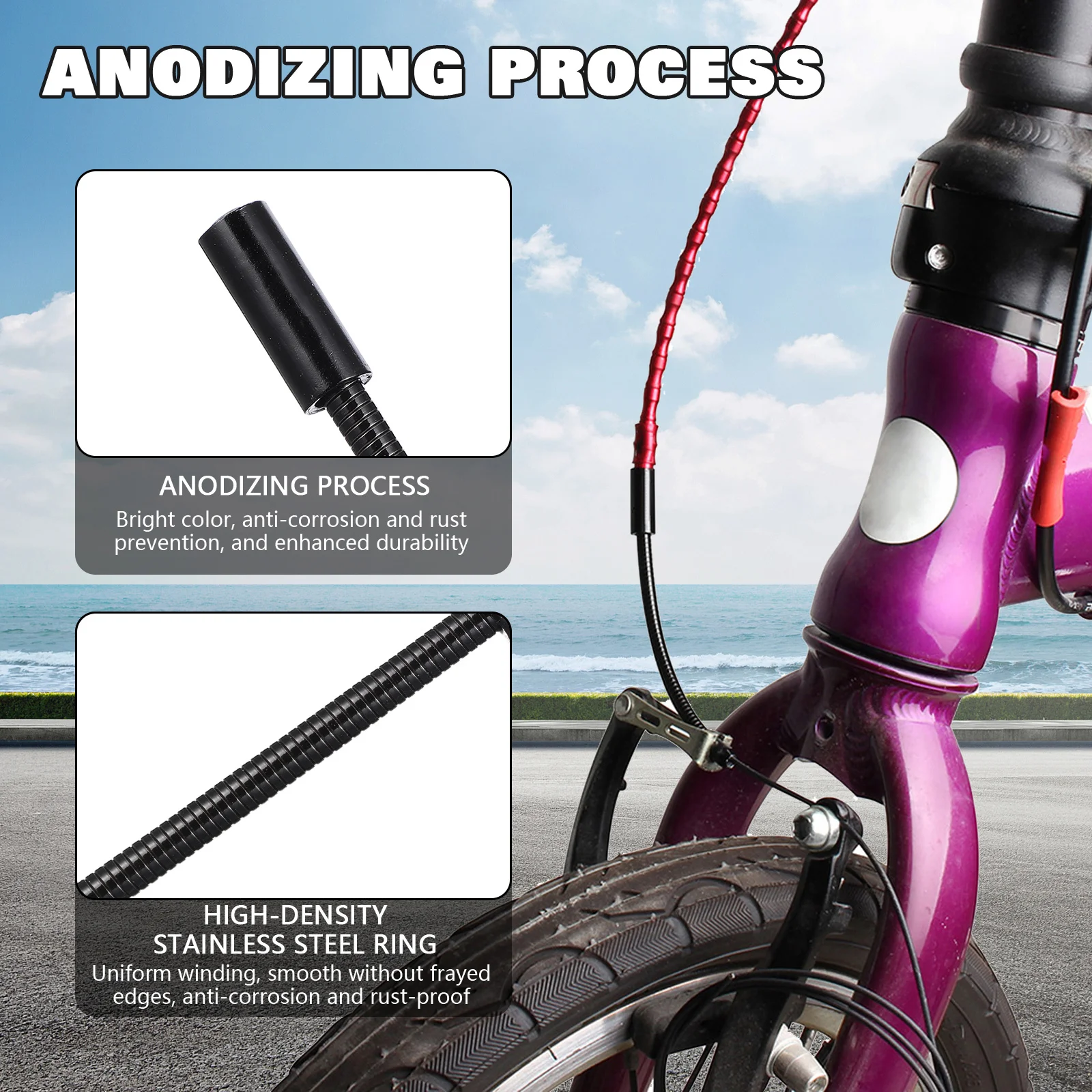 2 قطعة أنبوب الكوع خط داخلي مرن سلس مطاطا دراجة الفرامل القسطرة استبدال القناة السميكة للطي الطريق الجبلية #2