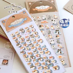 Kawaii Cat Shiba Inu Expressions Paper Stickers Scrapbooking Diy Journal Stationery Sticker Sheet Aesthetic Deco Supplies Gift