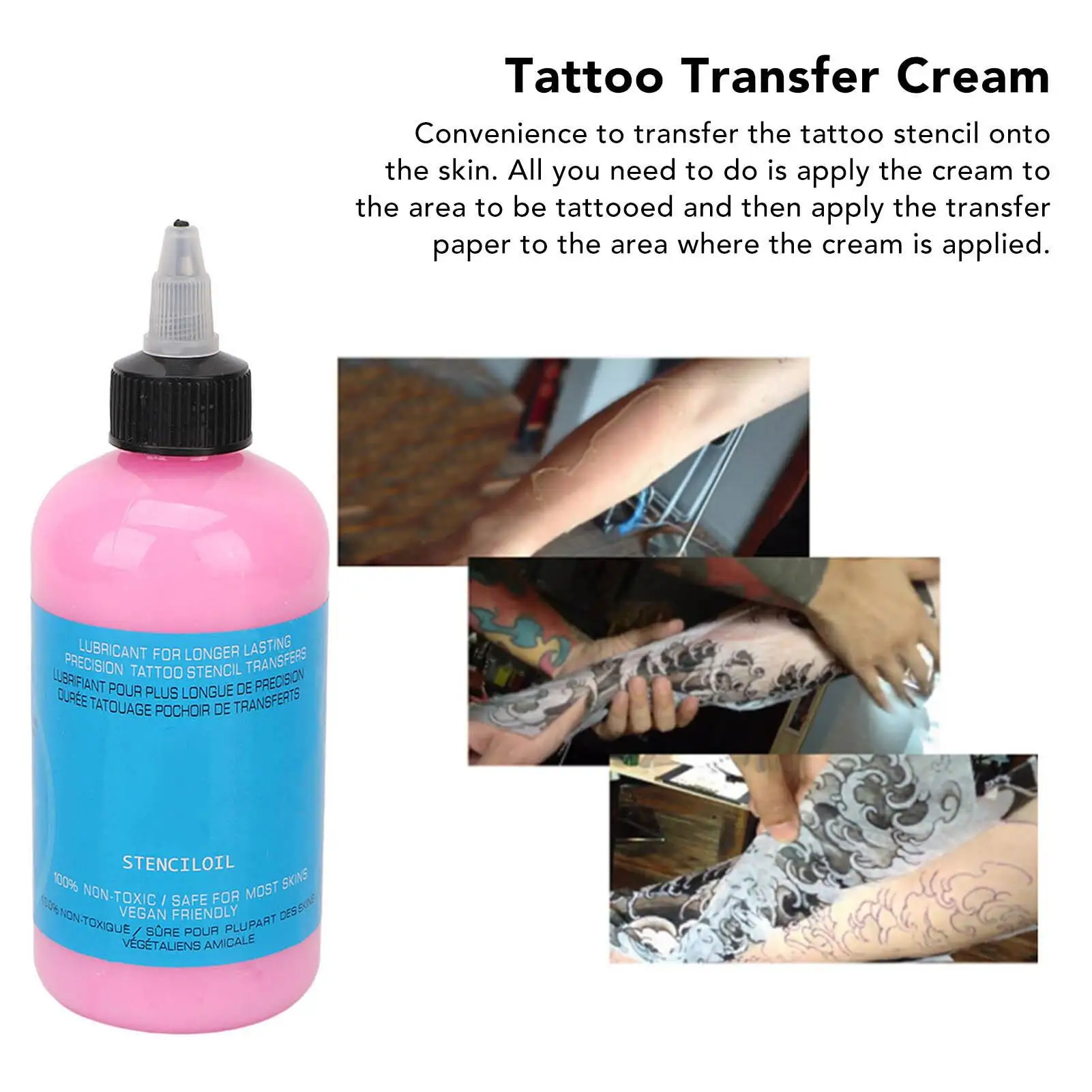 Fast Print Body Art Tattoo Transfer Cream – Moisturizing, Skin-Friendly, Long-Lasting Stencil Application