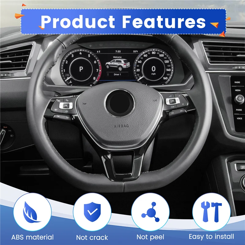 

A80X-Multi-Function Steering Wheel Volume Control Switch Buttons For VW Tiguan Touran 5NA959442A